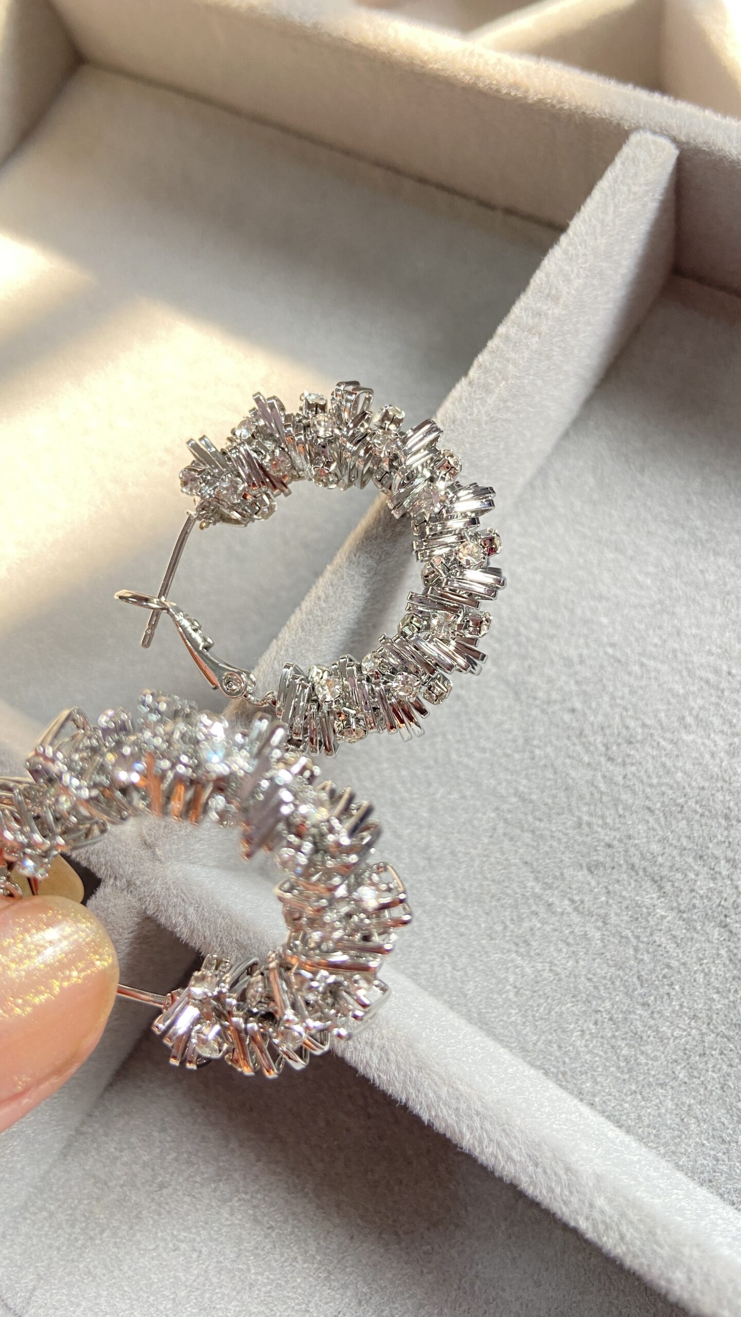 Sparkling Crystal Hoop Earrings ✨ - Image 2